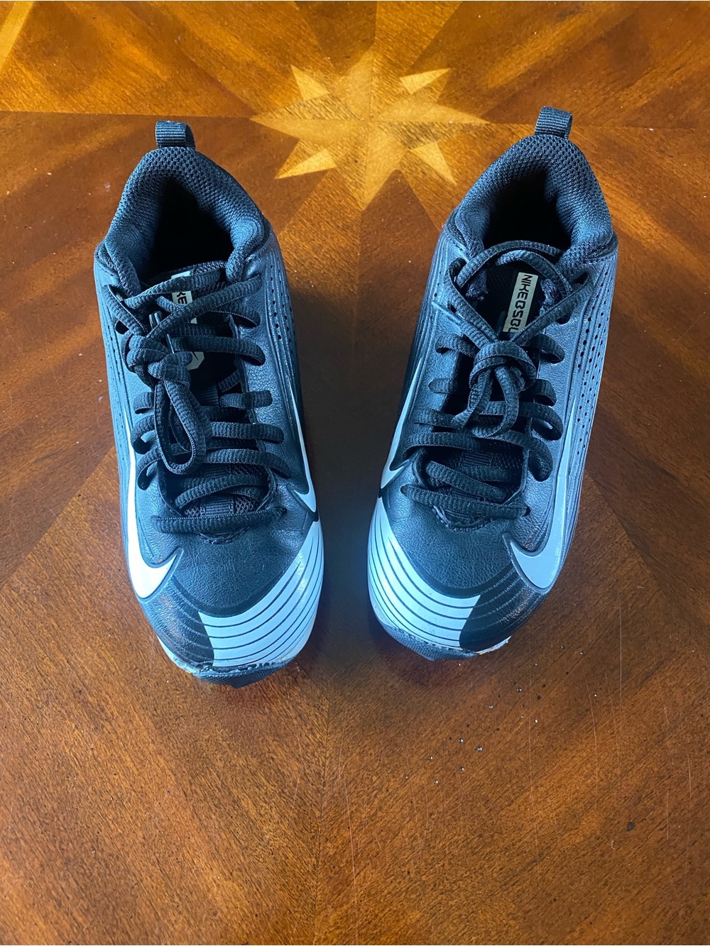 Nike Kids Black and White Sneakers with Silver Accents
